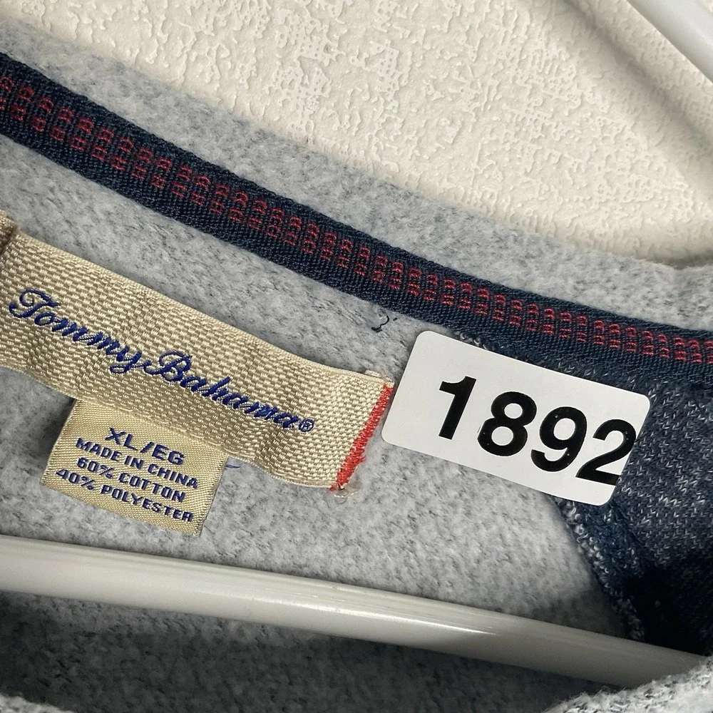 Tommy Bahama Sweatshirt Blue Heather Gray Mens Sz XL Pullover Marled Long Sleeve - Picture 2 of 8